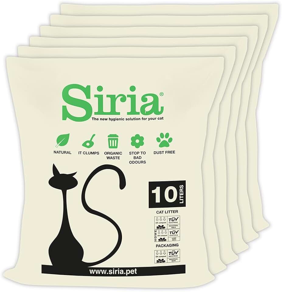 Siria-60L-Arena para Gatos Vegetal y Aglomerante-Set 6