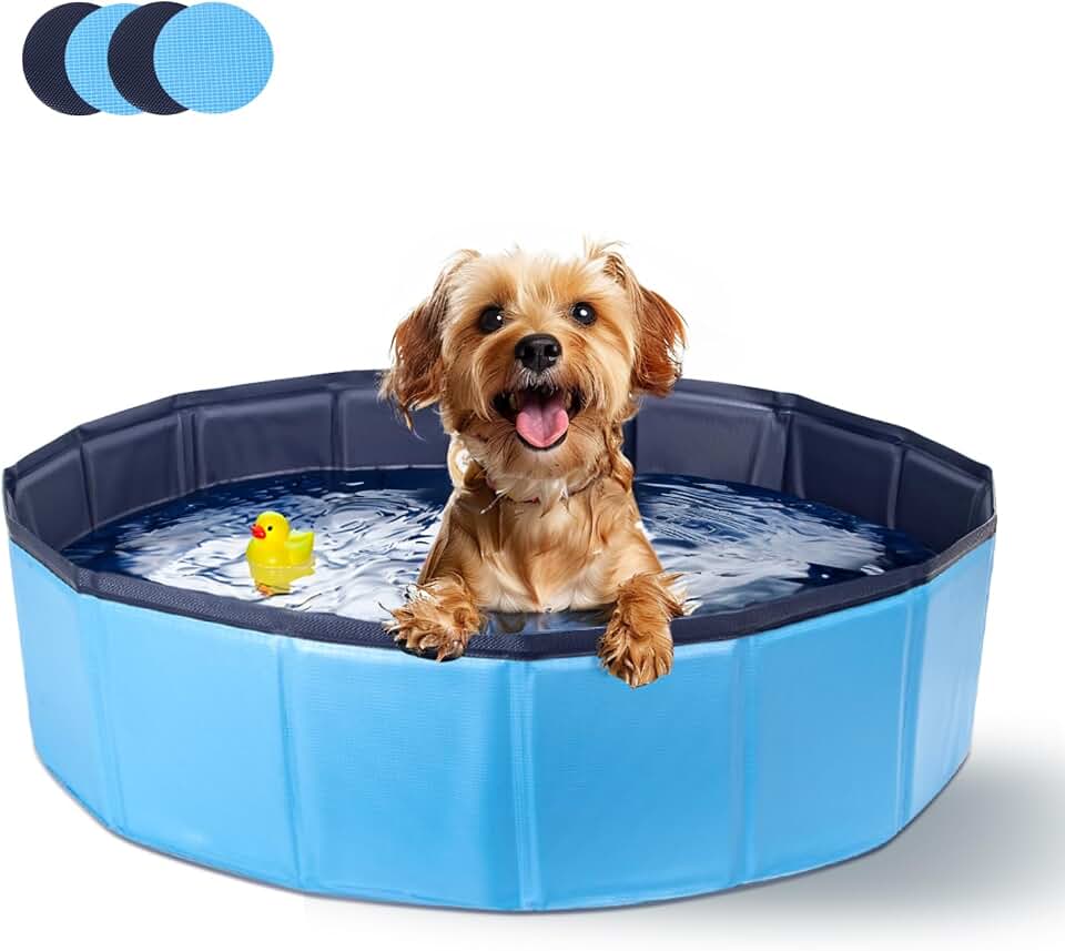Nobleza Piscina para Perros Plegable Antideslizante 80x20cm