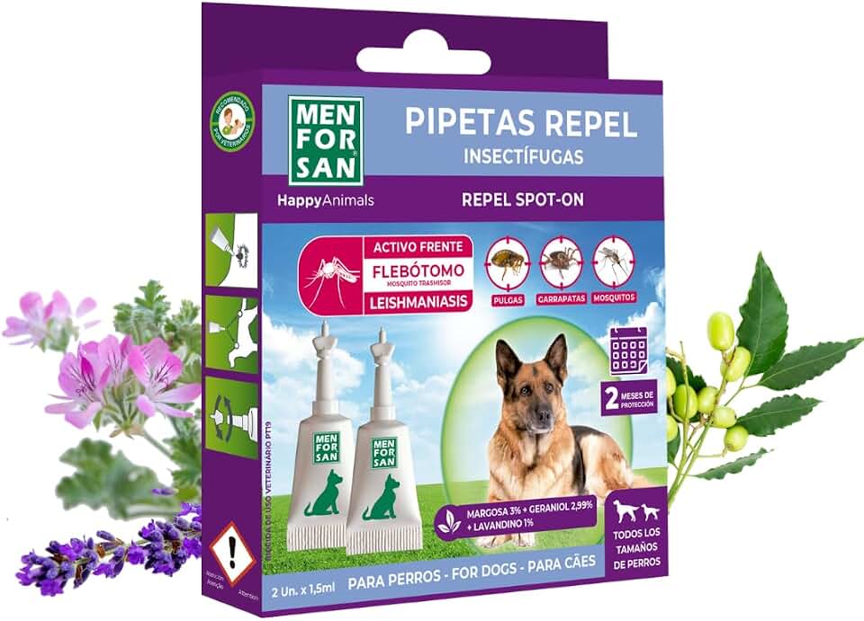 Menforsan pipetas anti-insectos perros con margosa
