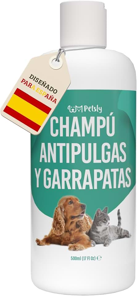 Petsly Champú antipulgas con geraniol y árbol del té