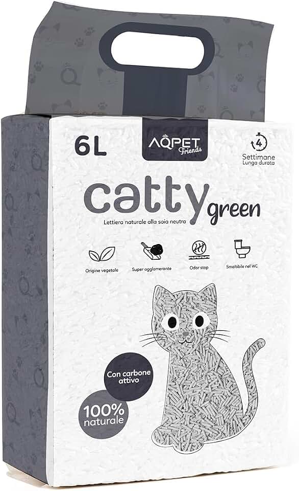Aqpet Friends CattyGreen Arena de soja natural con carbón