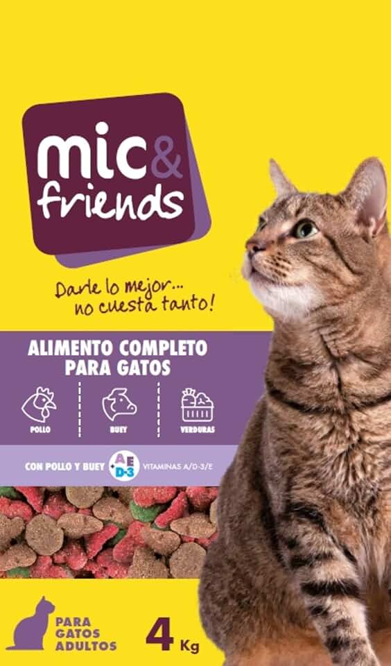 Mic&Friends Alimento completo para gatos con pollo y buey