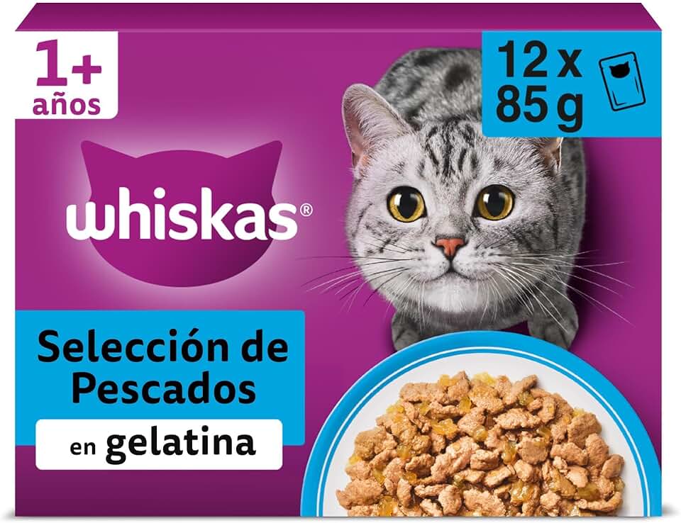 Whiskas Comida Húmeda para Gatos Adultos Selección Pescados