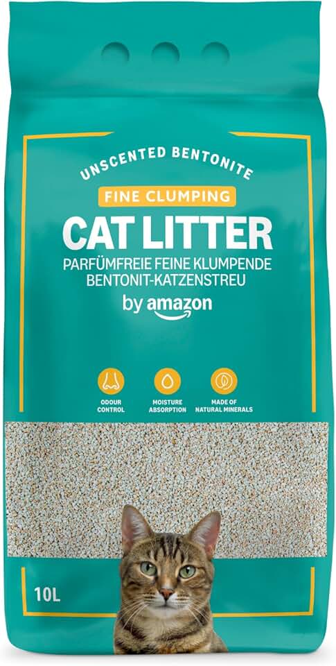 by Amazon Arenero Aglomerante Fino sin Perfume para Gatos