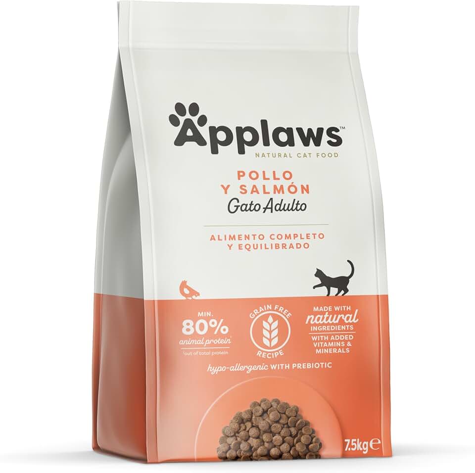 Applaws Comida seca natural de pollo con salmón para gatos