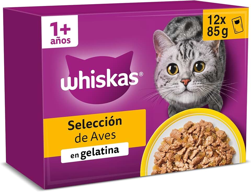 WHISKAS Comida húmeda en gelatina Gatos Adultos Selección