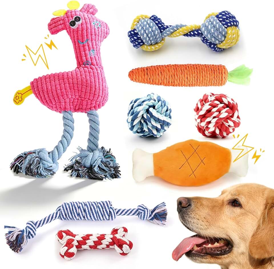 8 piezas juguetes para perros