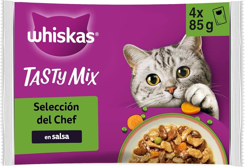 WHISKAS Tasty Mix Comida húmeda en Salsa Gatos Adultos Sel