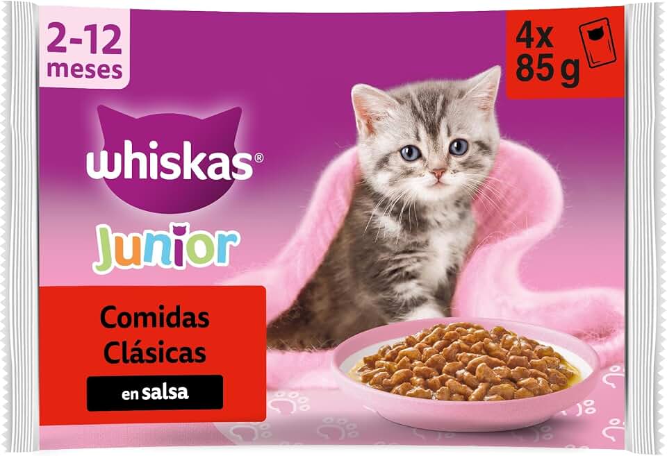 WHISKAS Duo Comida húmeda en Salsa Gatos júnior Comb