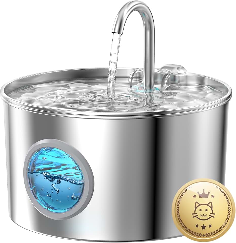 Fuente para Gatos Acero Inoxidable 2.2L Silenciosa