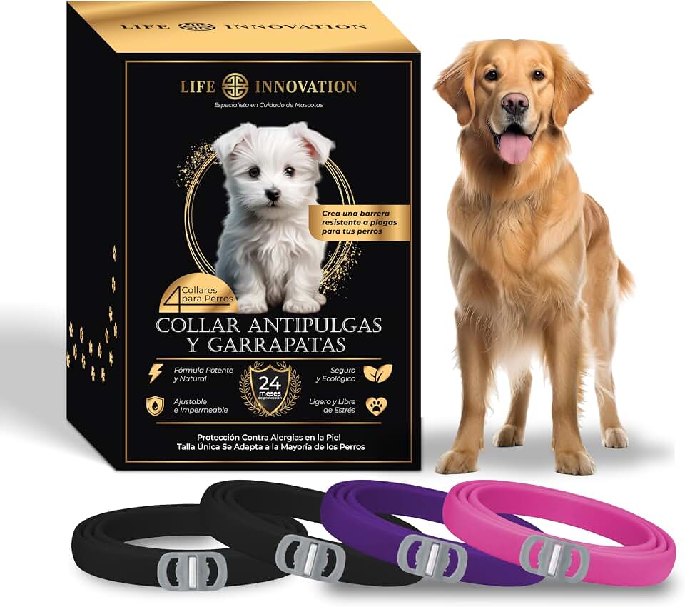 Pack 4 Collares Antiparasitarios para Perros