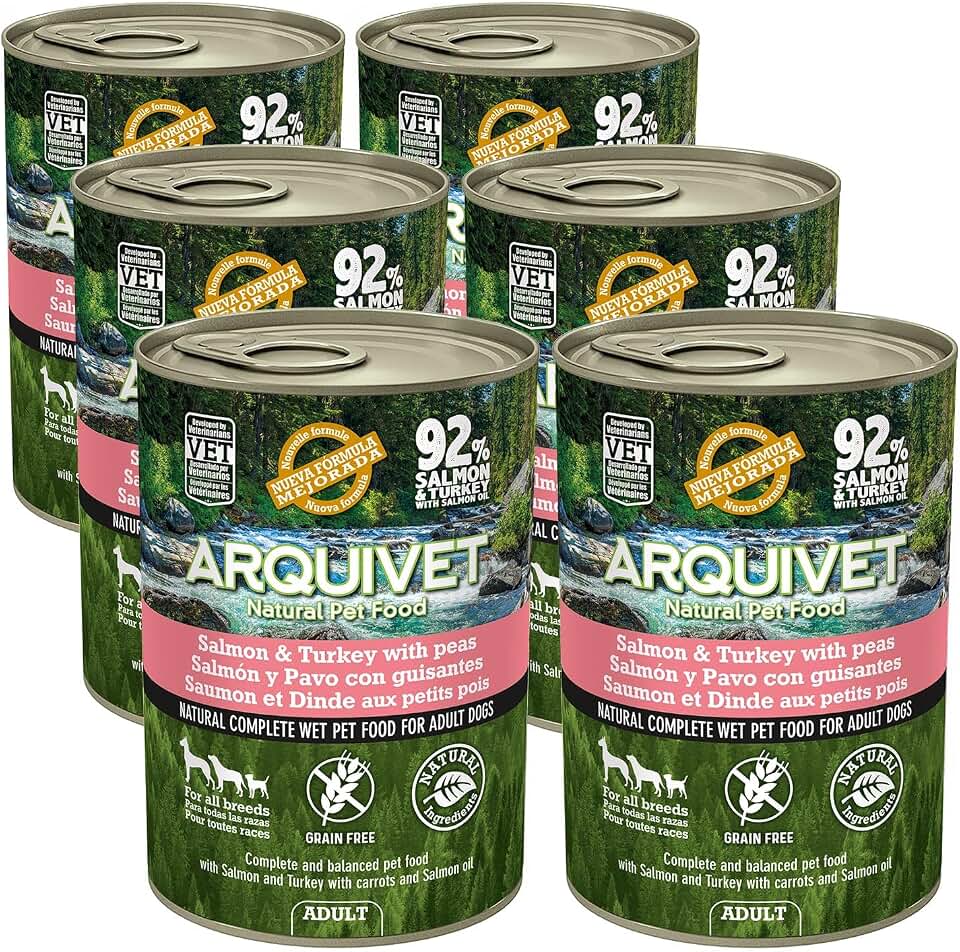 Arquivet Latas de Salmón y Pavo con Guisantes y Aceite