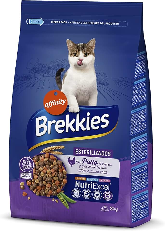Brekkies Pienso para Gatos Gatos Esterilizados con Pollo