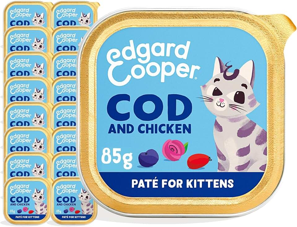 Edgard Cooper Comida humeda para Gatito,Bacalao & Pollo