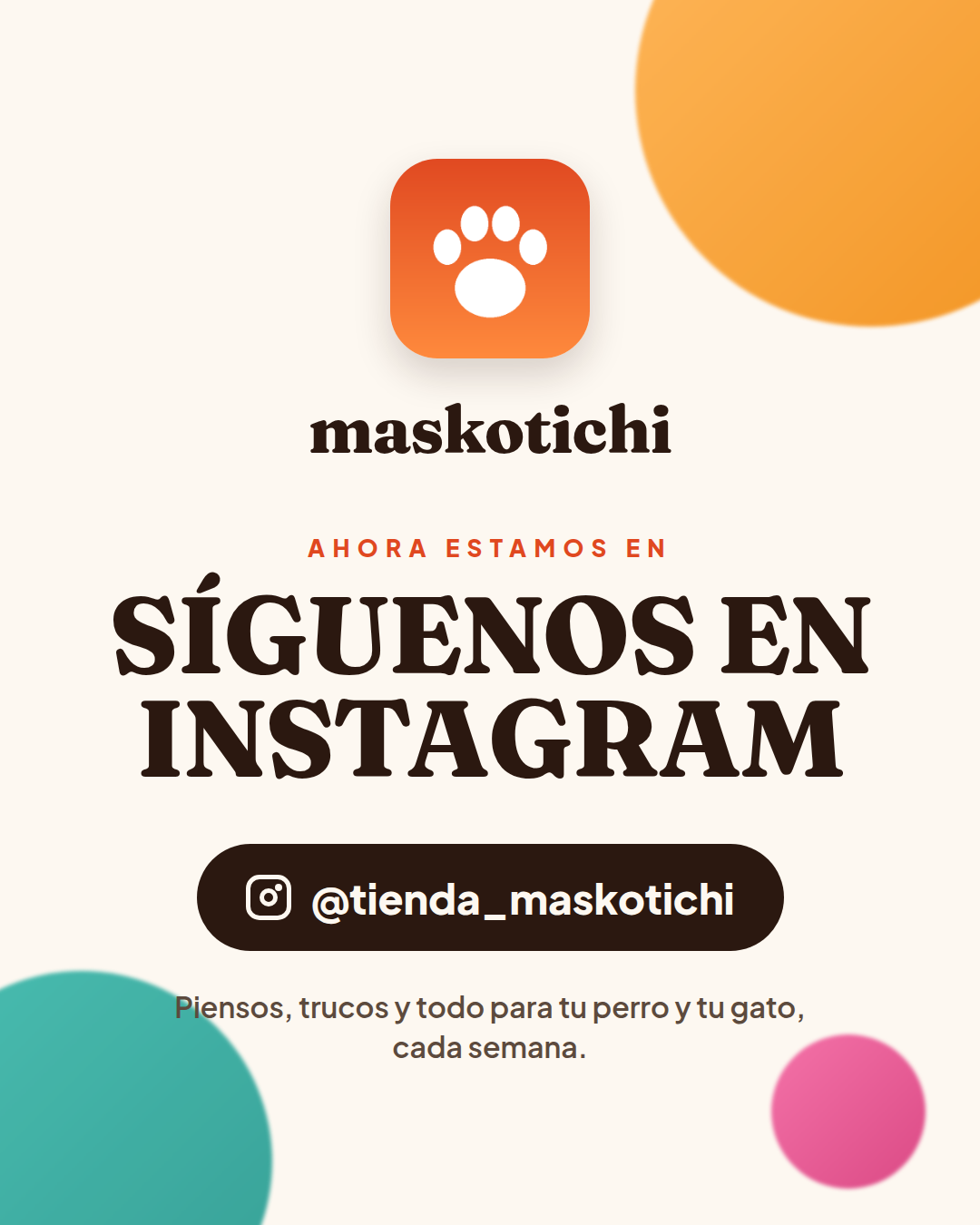 Maskotichi — Síguenos en Instagram: @tienda_maskotichi